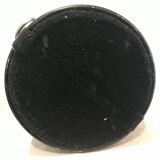 Round black leather ice bucket