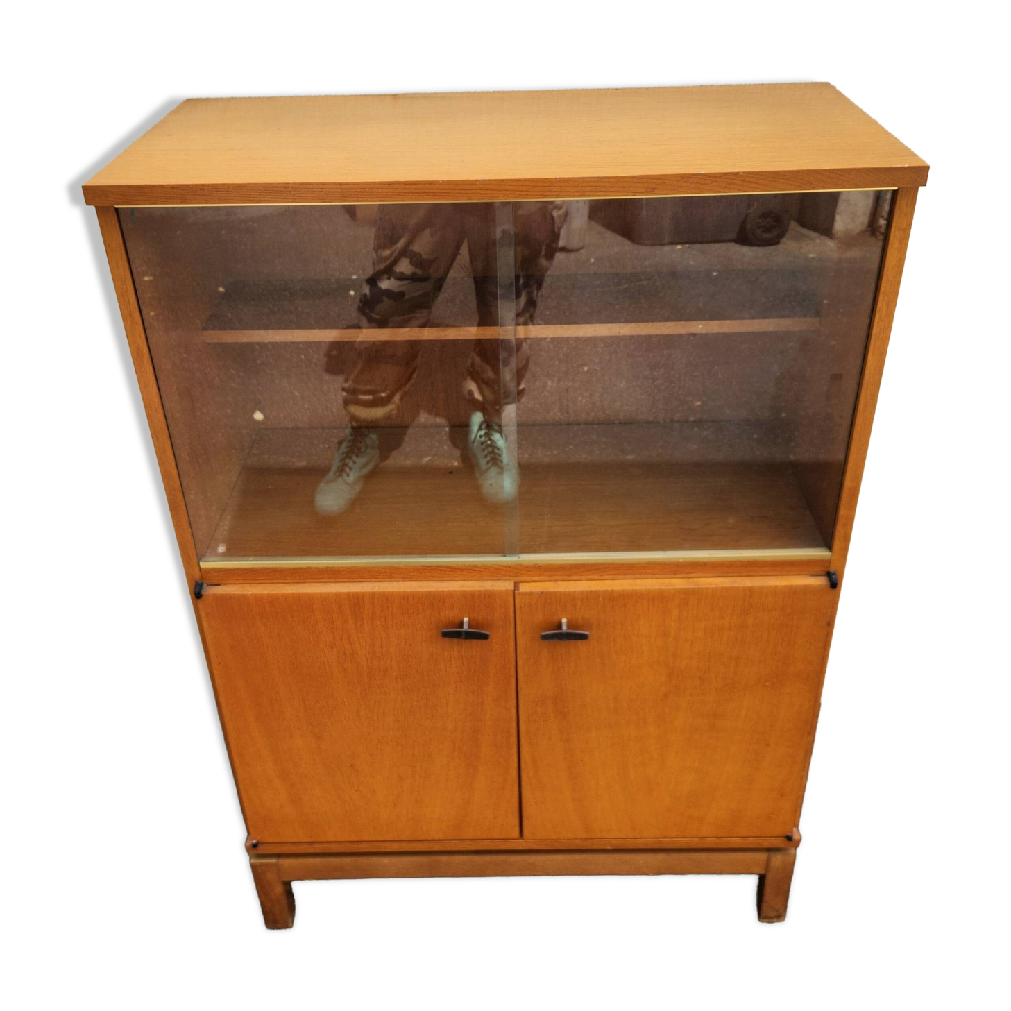 Glass-fronted buffet design by Marcel Gascoin, Alvéole Edition, 1950s.