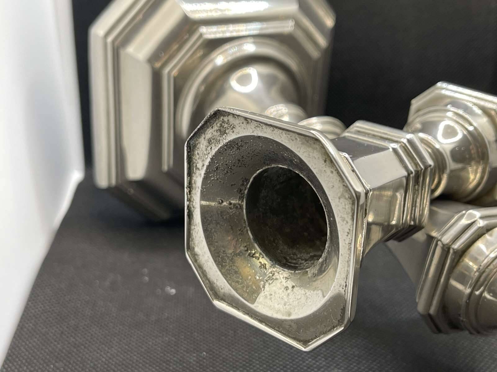 Pair of English silver-plated candlesticks from the 1950s