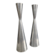 Paire de bougeoirs diabolo IKEA en aluminium