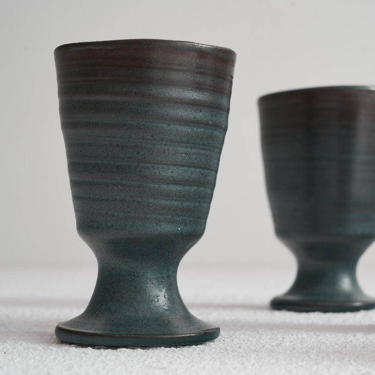 Set von 4 holländischen Mid Century Studio Pottery Bechern