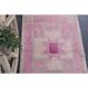 Vintage Turkish Oushak handmade wool cotton pink runner rug 100x320