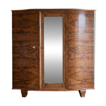 Armoire vintage années 50 en bois effet palissandre
