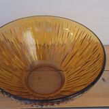 Saladier verre ambré 70's