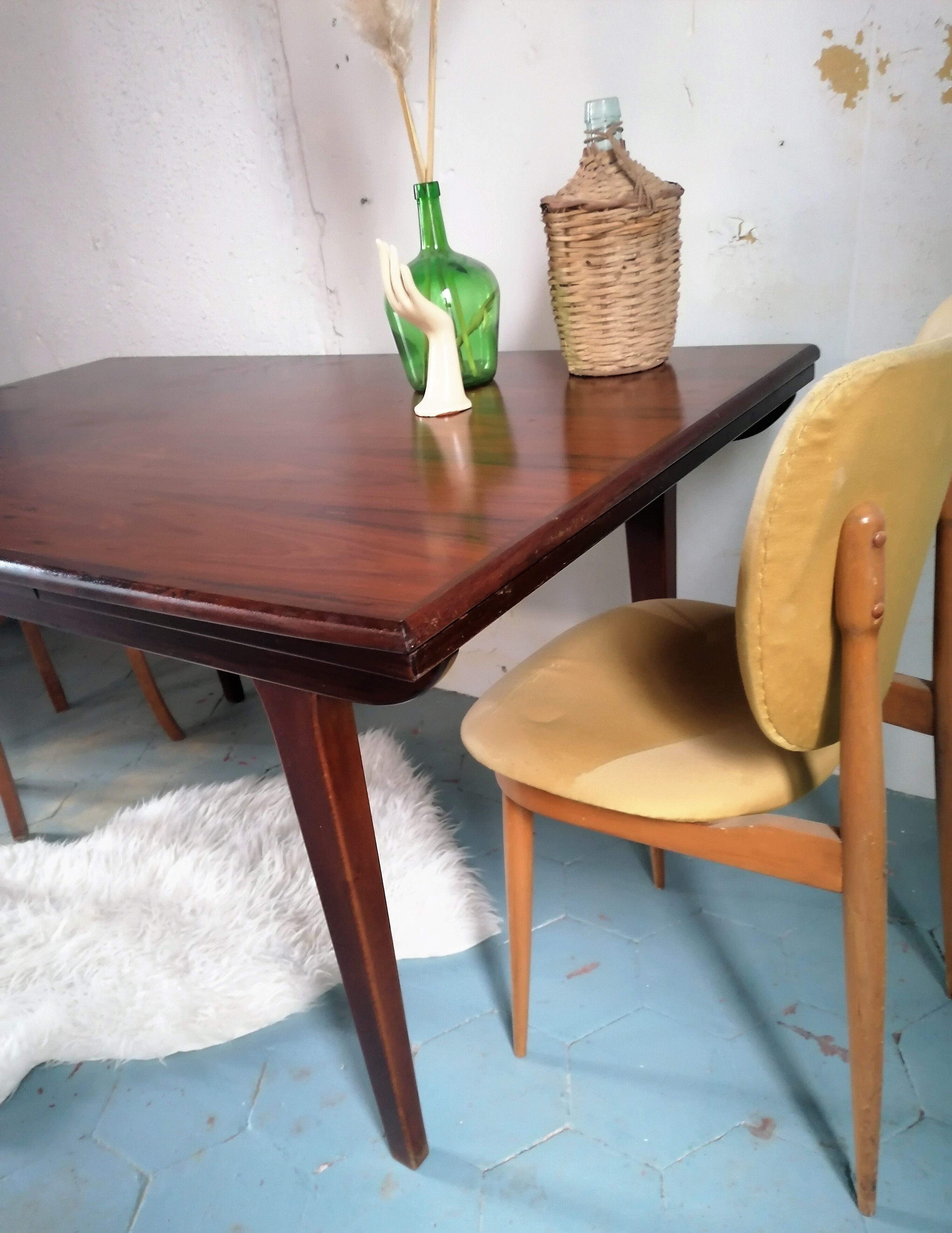 Table teck avec rallonges