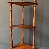 Small old corner shelf in turned wood, 19th century