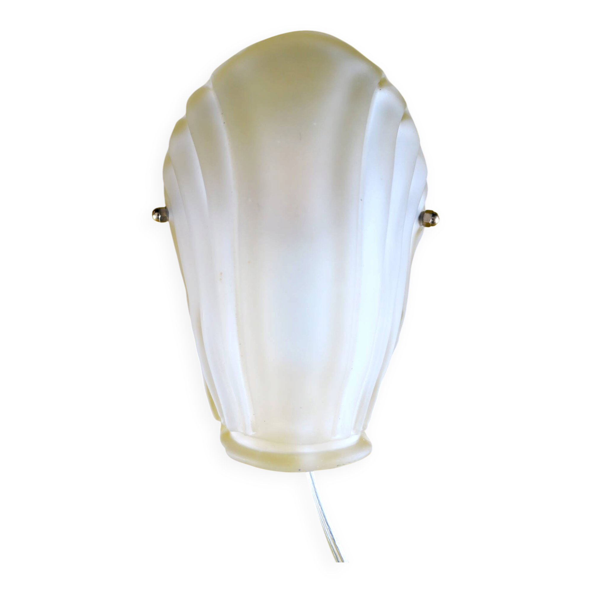 Frosted glass wall light in Art Deco style from the 1980s.