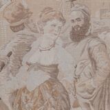 Vintage antique classic Romanesque tapestry 1970