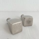 Vintage chrome metal salt and pepper shakers