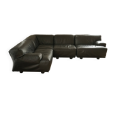 Canapé modulaire Flandra en cuir par Vico Magistretti pour Cassina, Italie, années 1970