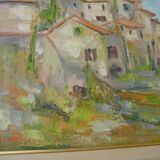 Huile sur toile signée Usselmann, Bézaudun-les-Alpes 06