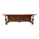 Neo-Renaissance style red top bench
