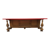 Neo-Renaissance style red top bench