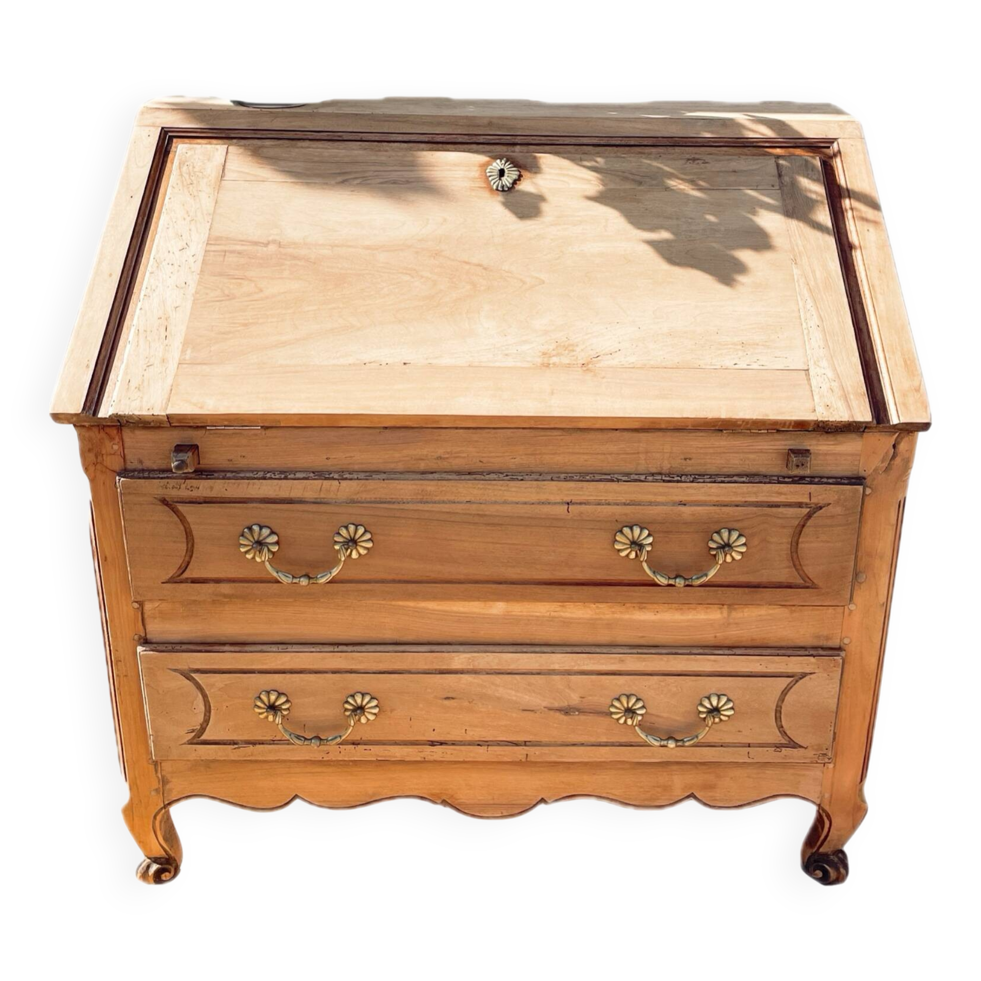 Secrétaire classique vintage bois décapé