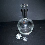 Antique Saint-Louis carafe with acid-etched rocaille and flower decoration H32cm