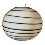 Murano Style Glass Pendant Swirling Green and White