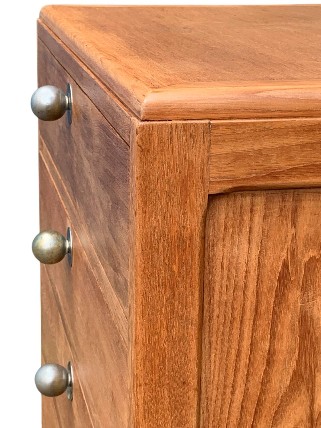 Vintage chest of drawers in solid raw wood from 1950