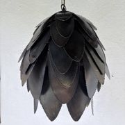 Brutalist suspension Jansen metal welded flower