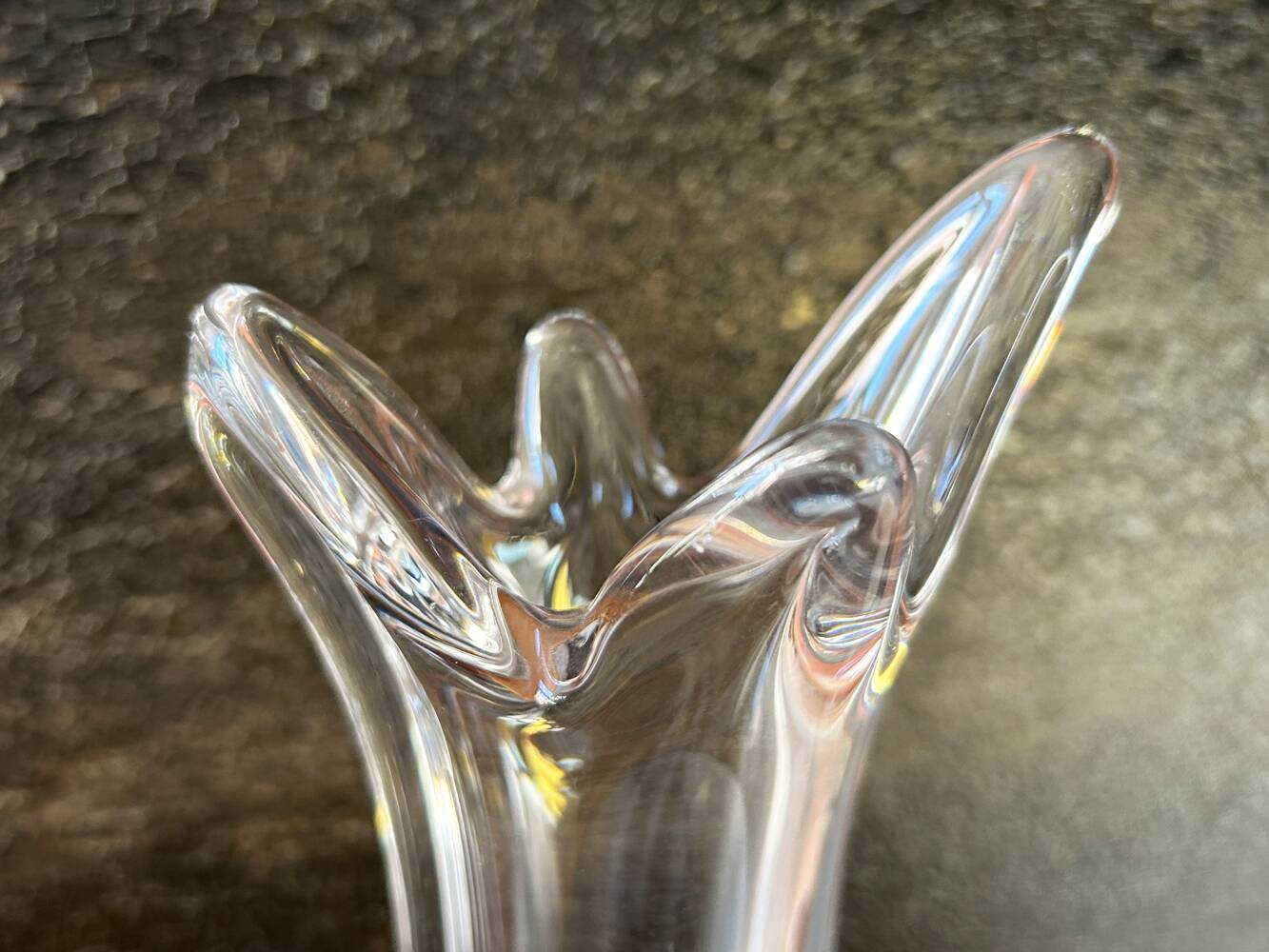 Large sculptural crystal vase from Sèvres, France, 1970s, 51 cm