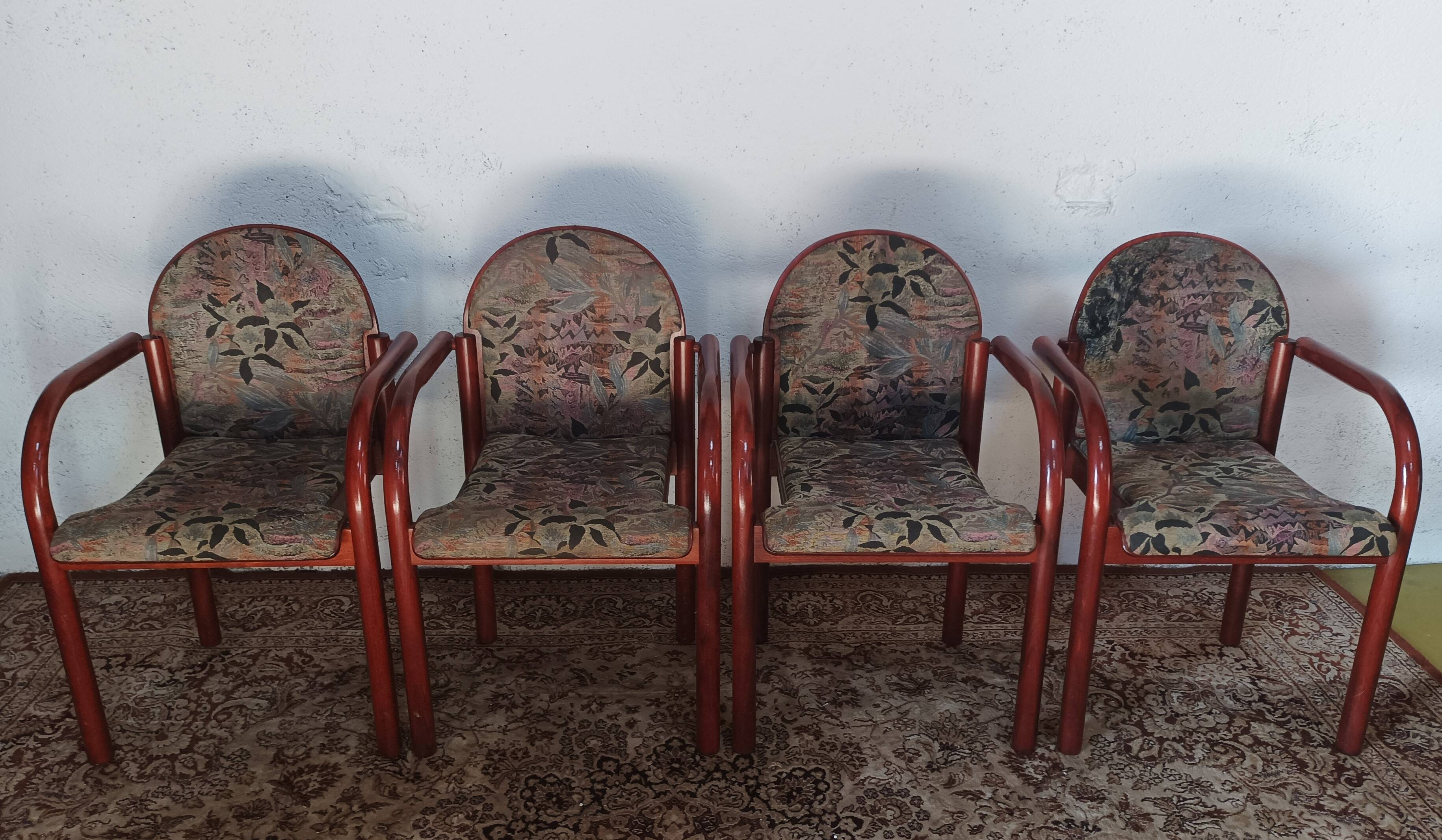 Suite de 4 chaises vintage 1960 Baumann