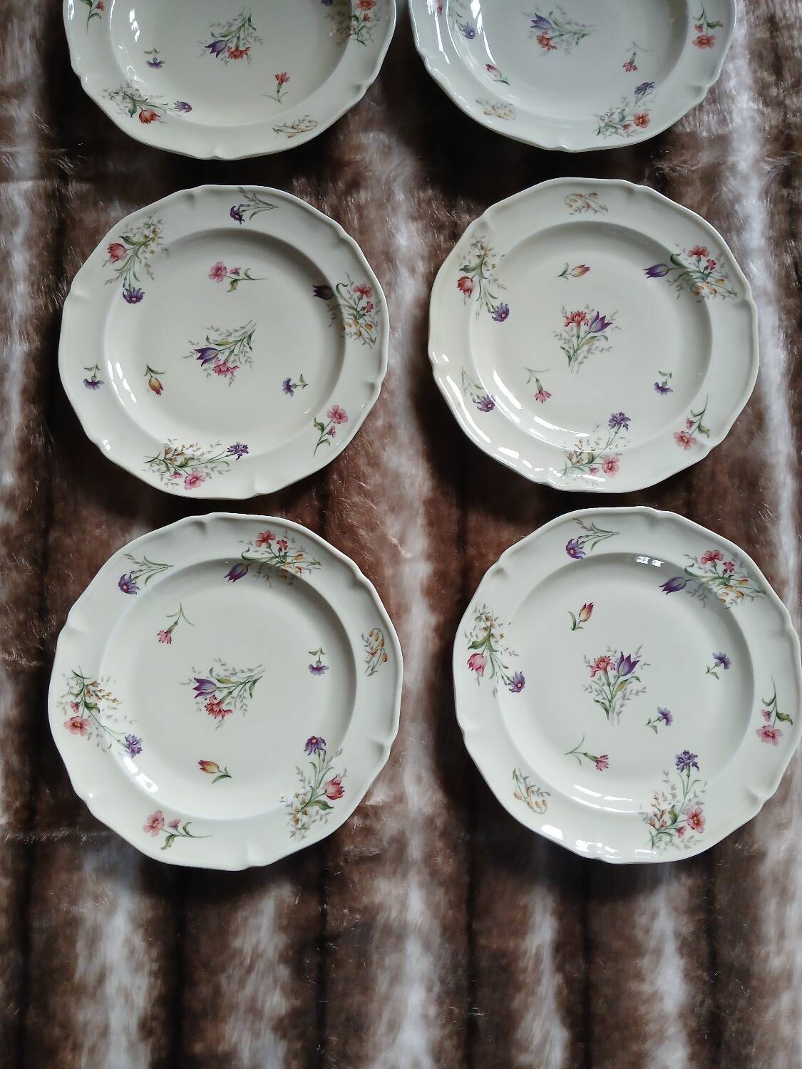 Service of 8 plates + 1 compote dish Limoges France