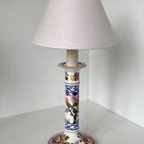 Pairs of lamps in fine Gien earthenware decorated by hand