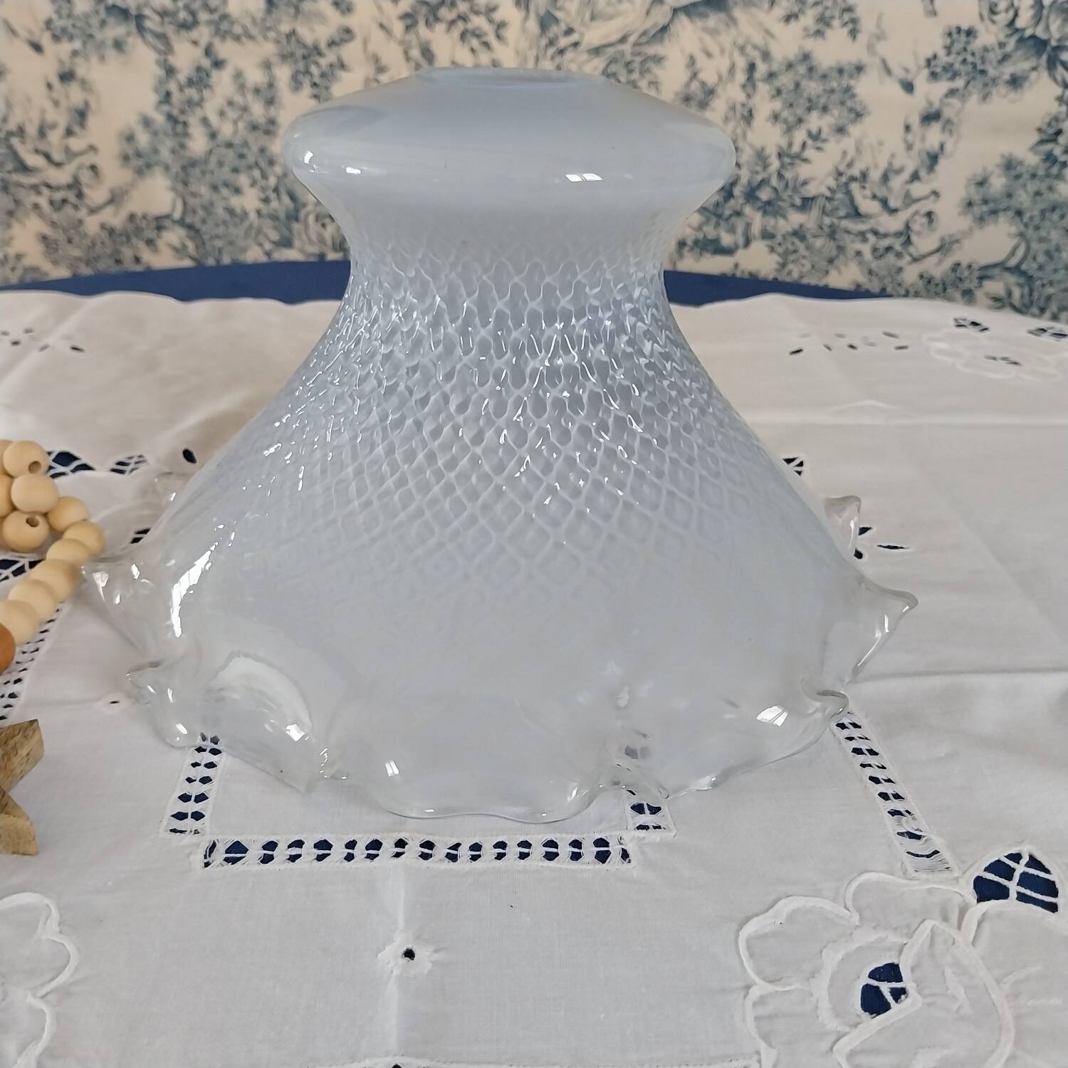Vintage worked glass lampshade