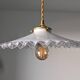 Vintage pendant light in serrated opaline