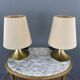 Pair of brass lamps, modernist design, 20th century