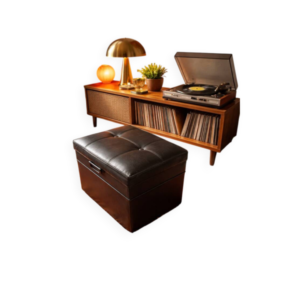 Banc-coffre range-vinyles, 1970