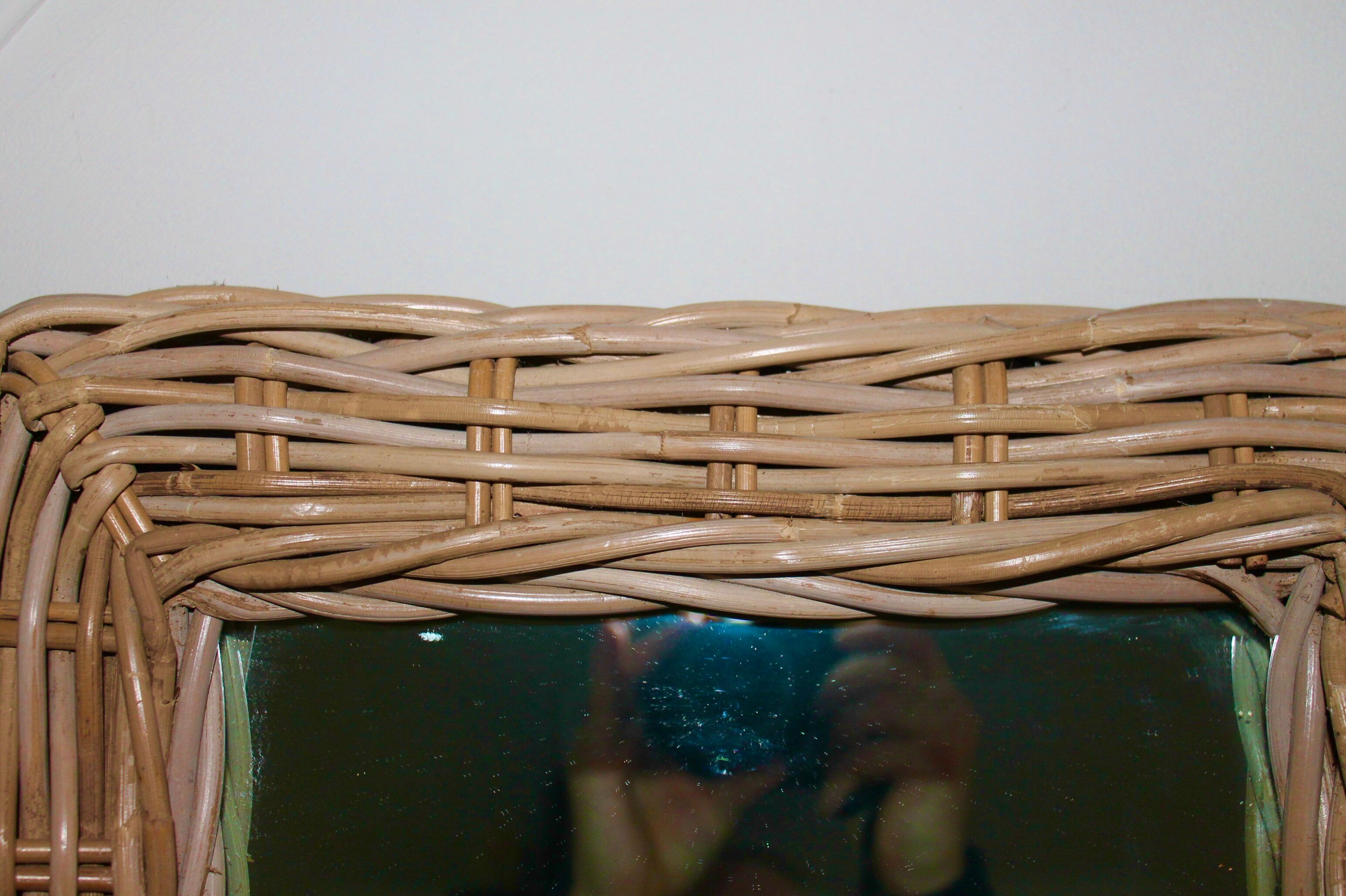 52 cm x 42 cm bamboo rattan mirror