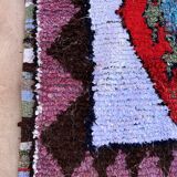Tapis Marocain Boucherouite coloré - 121 x 235 cm