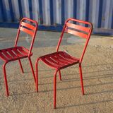 2 chairs Tolix T2 red by Xavier Pauchard