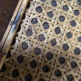Rattan and canework footrest from the 50s/60s
