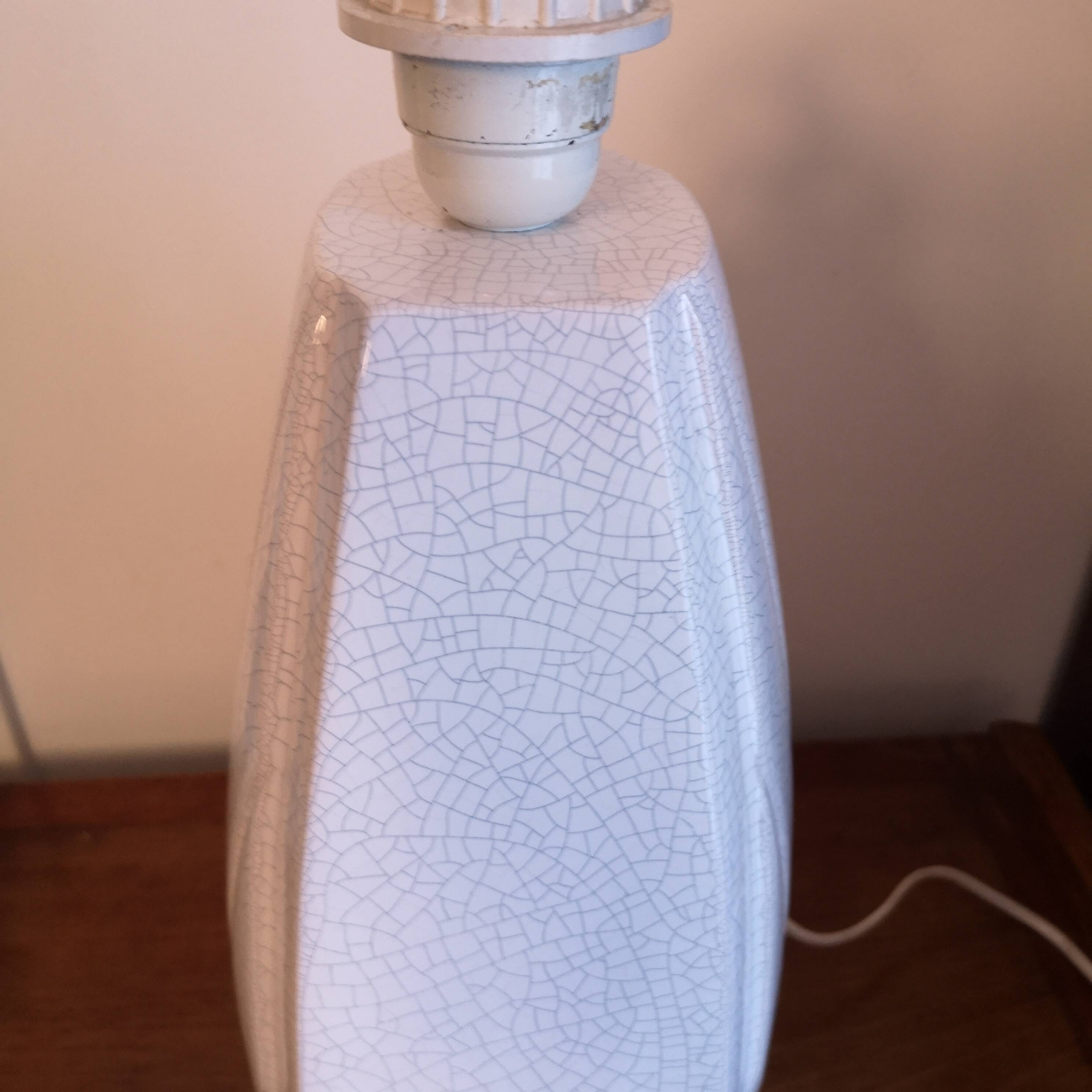 "Fan" lamp base in crackled ceramic - 1980s