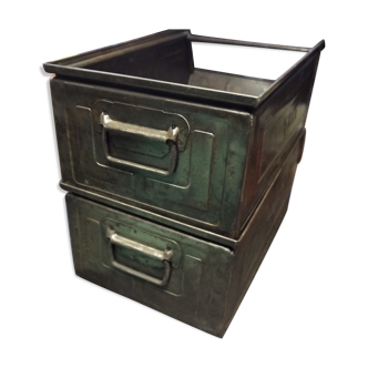 Pair of metal crates