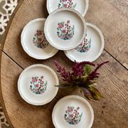 Set of 6 vintage dessert plates, "Indian Tree" pattern by Digoin