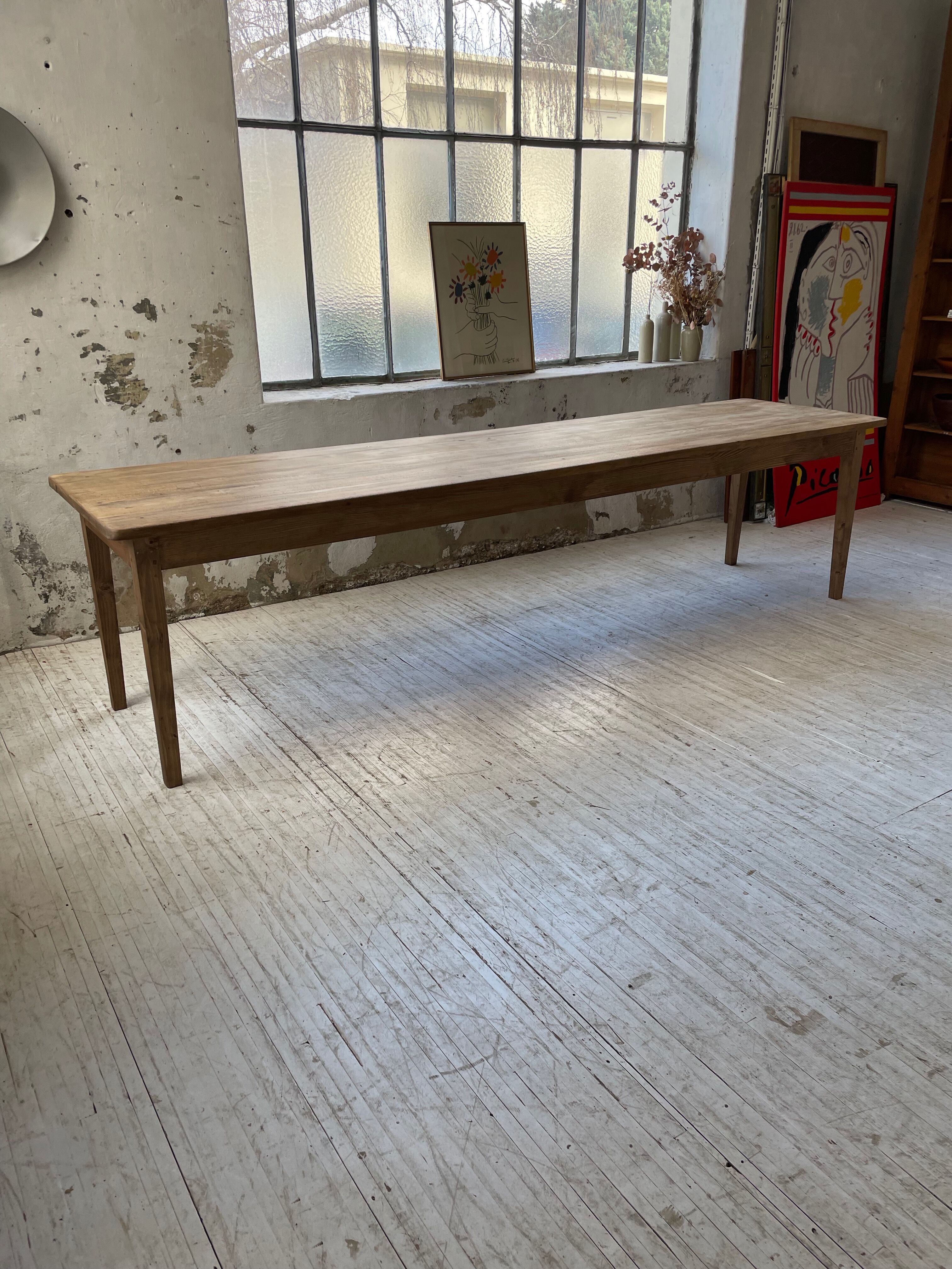 XL farmhouse table in beech and pine 3m