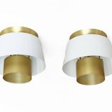 Pair of ceiling lamps "Tivoli" by Jørn Utzon for Nordisk Solar Compagni. Denmark 1970s