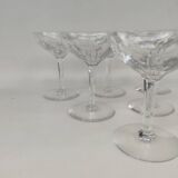6 coupes à champagne en cristal de val saint lambert, modèle Nestor Hamlet.