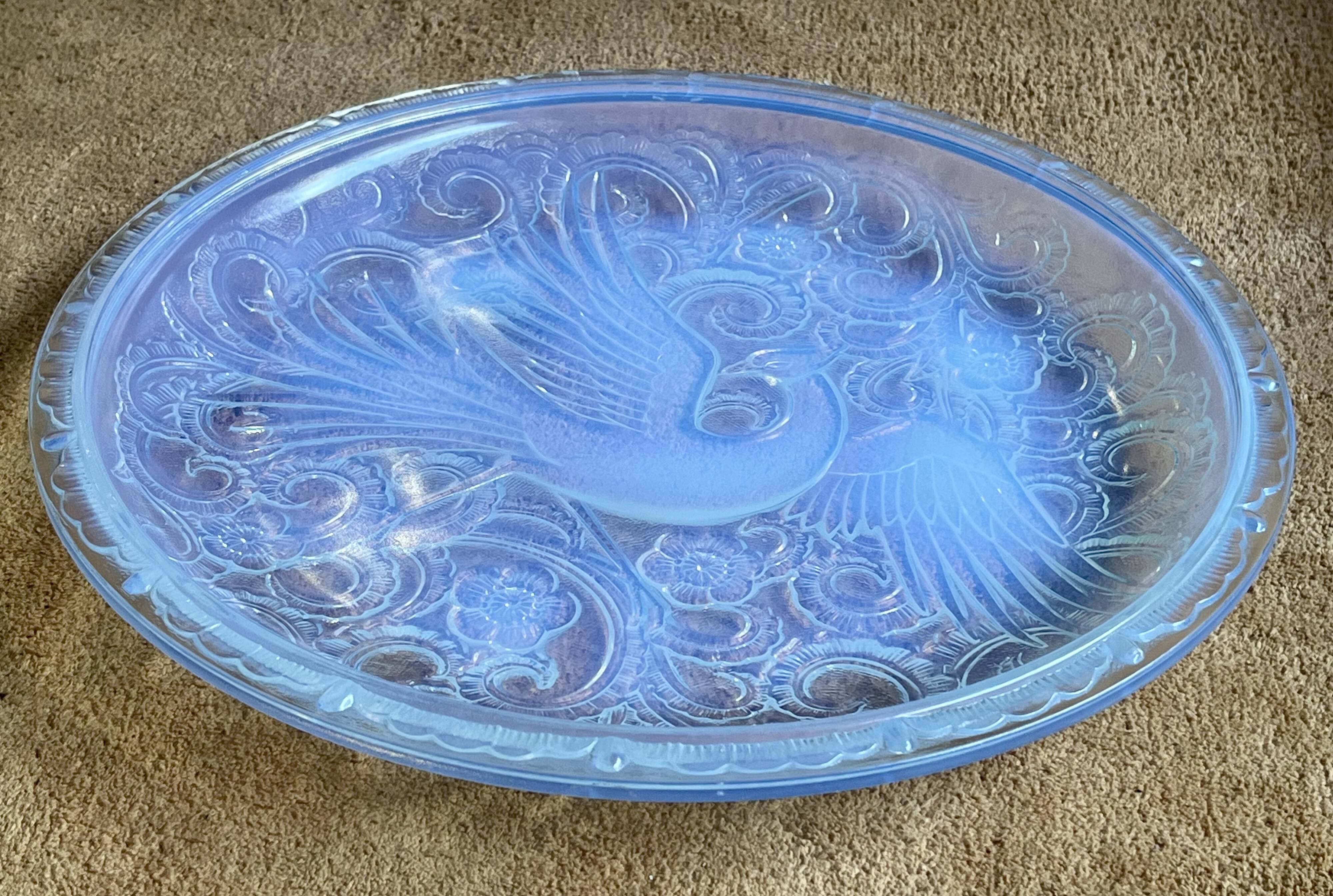 Large glass plate - Signed - P. D'Avesn - Excellent condition