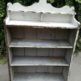 Old white shelf in weathered pine