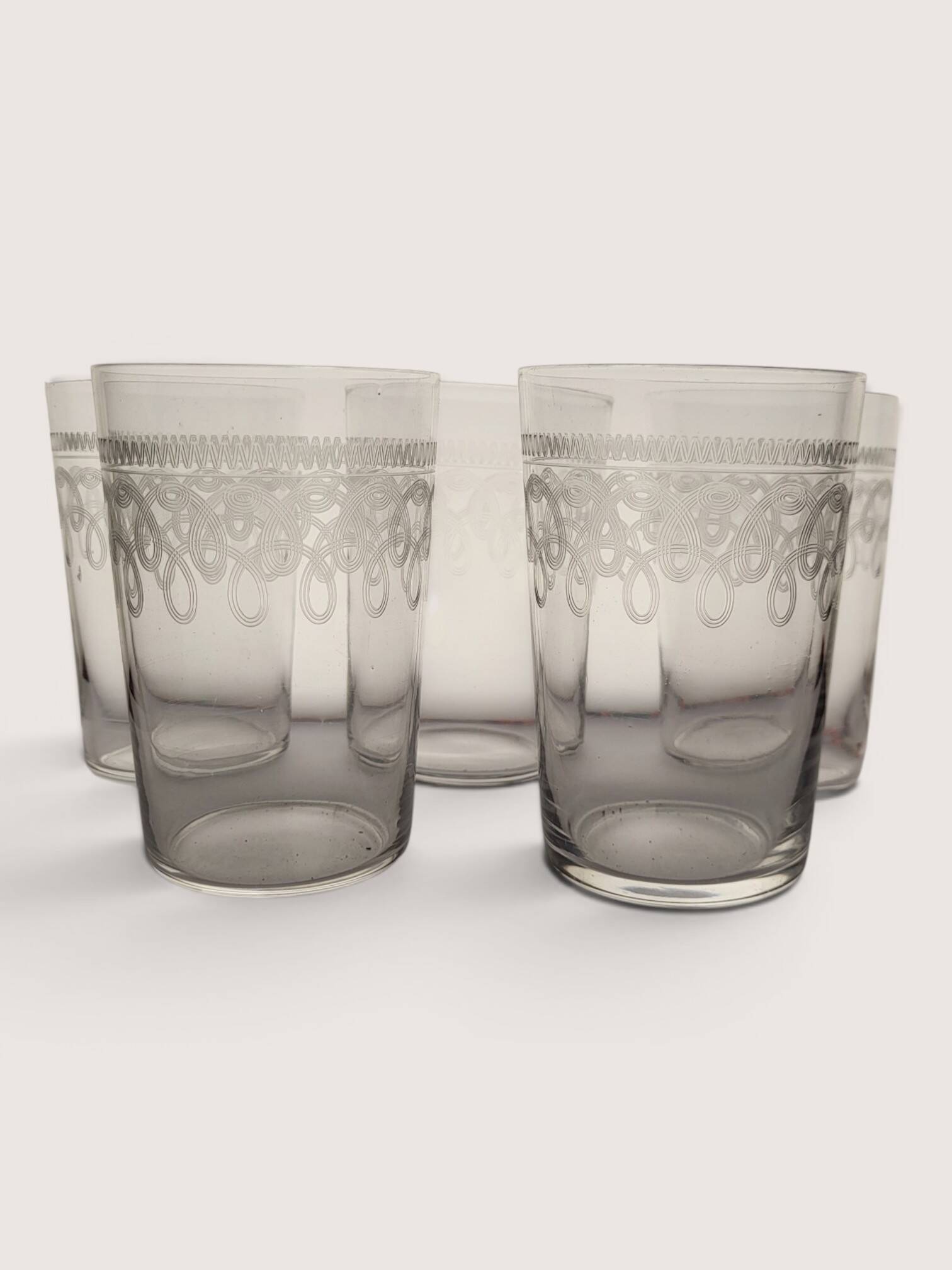 5 water glasses / crystal goblets