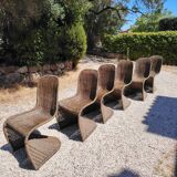 6 vintage rattan chairs dlg Verner PANTON