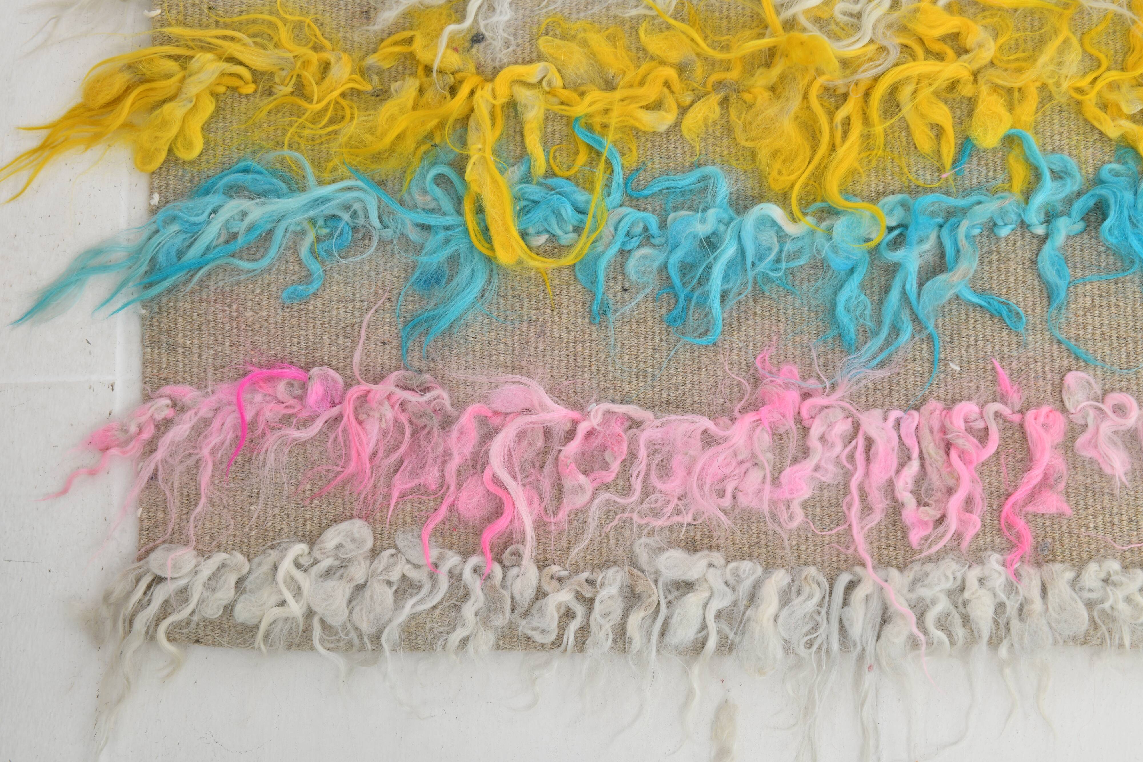 3x10 Pink & Blue Kilim Runner Rug, 94x294Cm