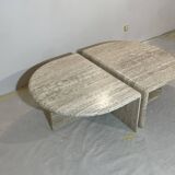 Paire de tables travertin