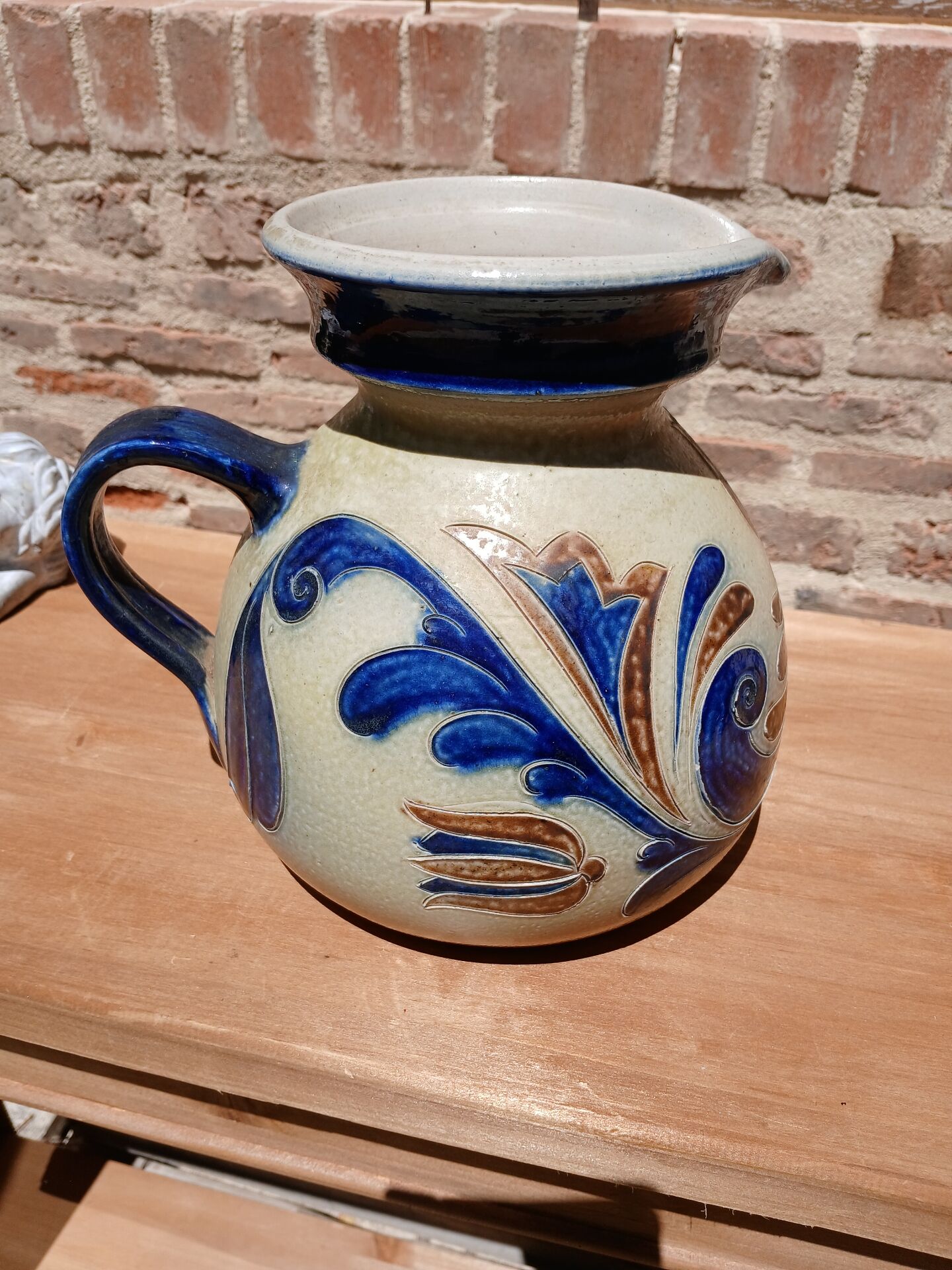 Large jug in handmade pottery