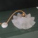 Old corrugated Clichy glass suspension - white speckled - 40s