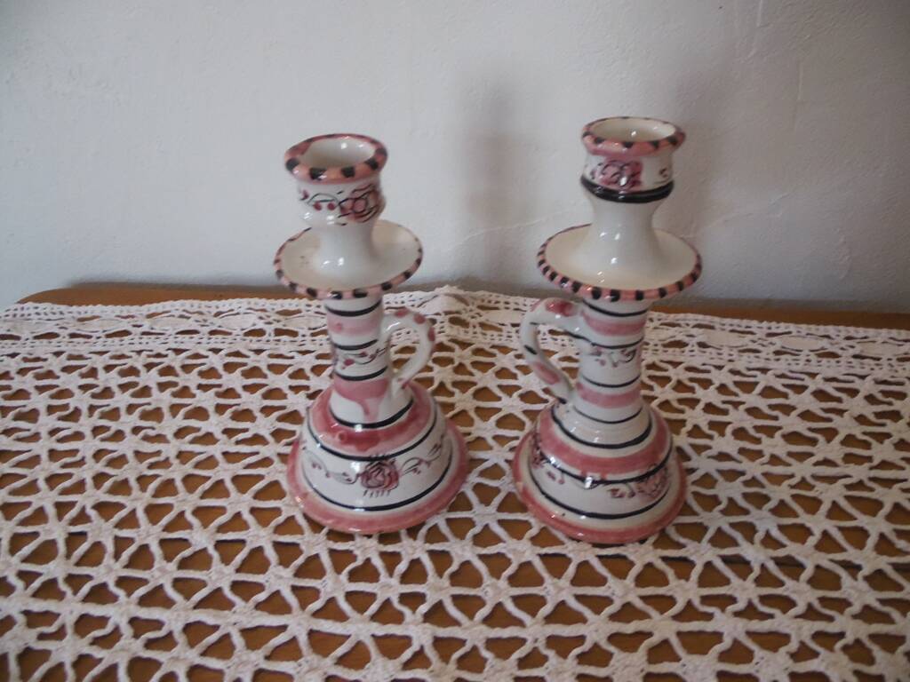duo of ceramic candle holders