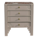 Commode vintage rénovée avec marbre rouge et blanc – 4 tiroirs
